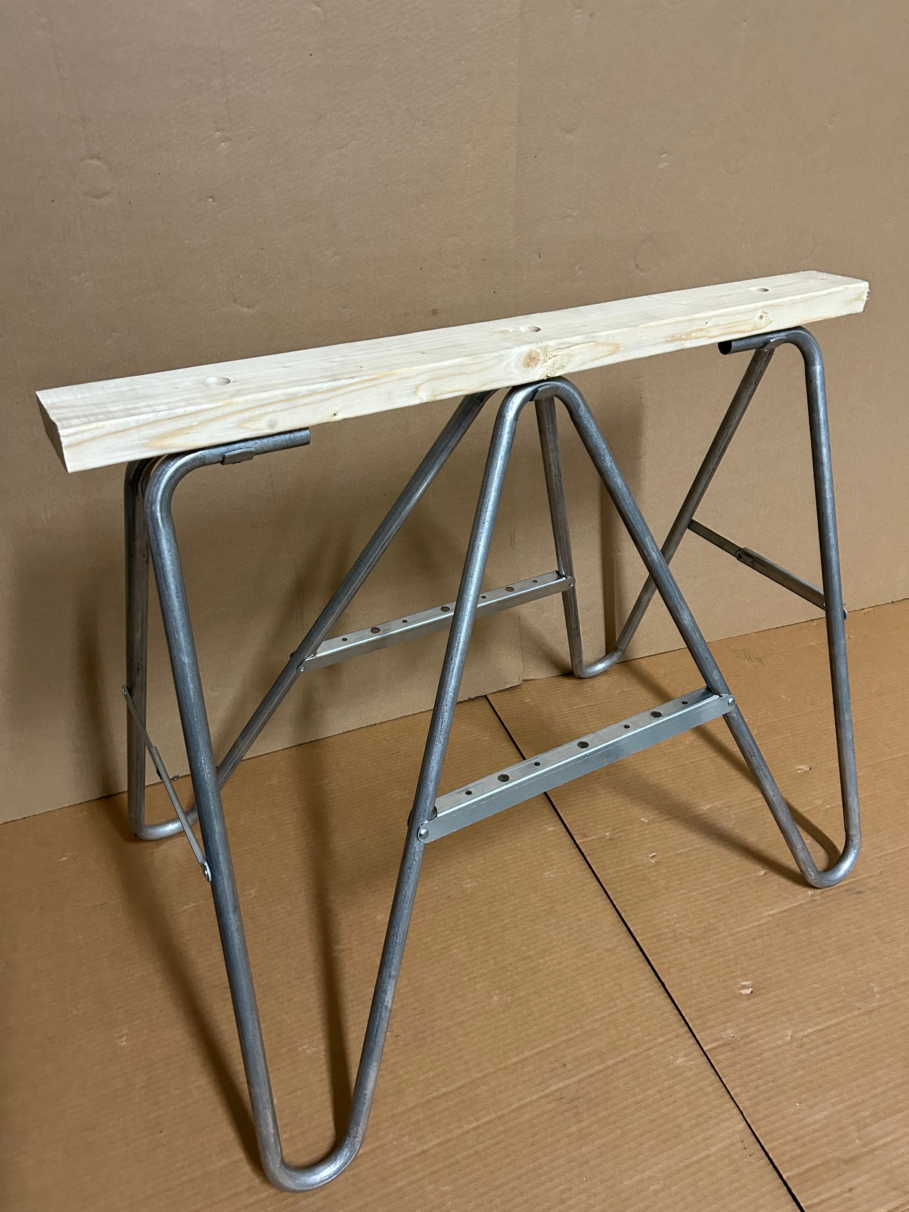 Folded Super Bench sawhorse in a workshop setting