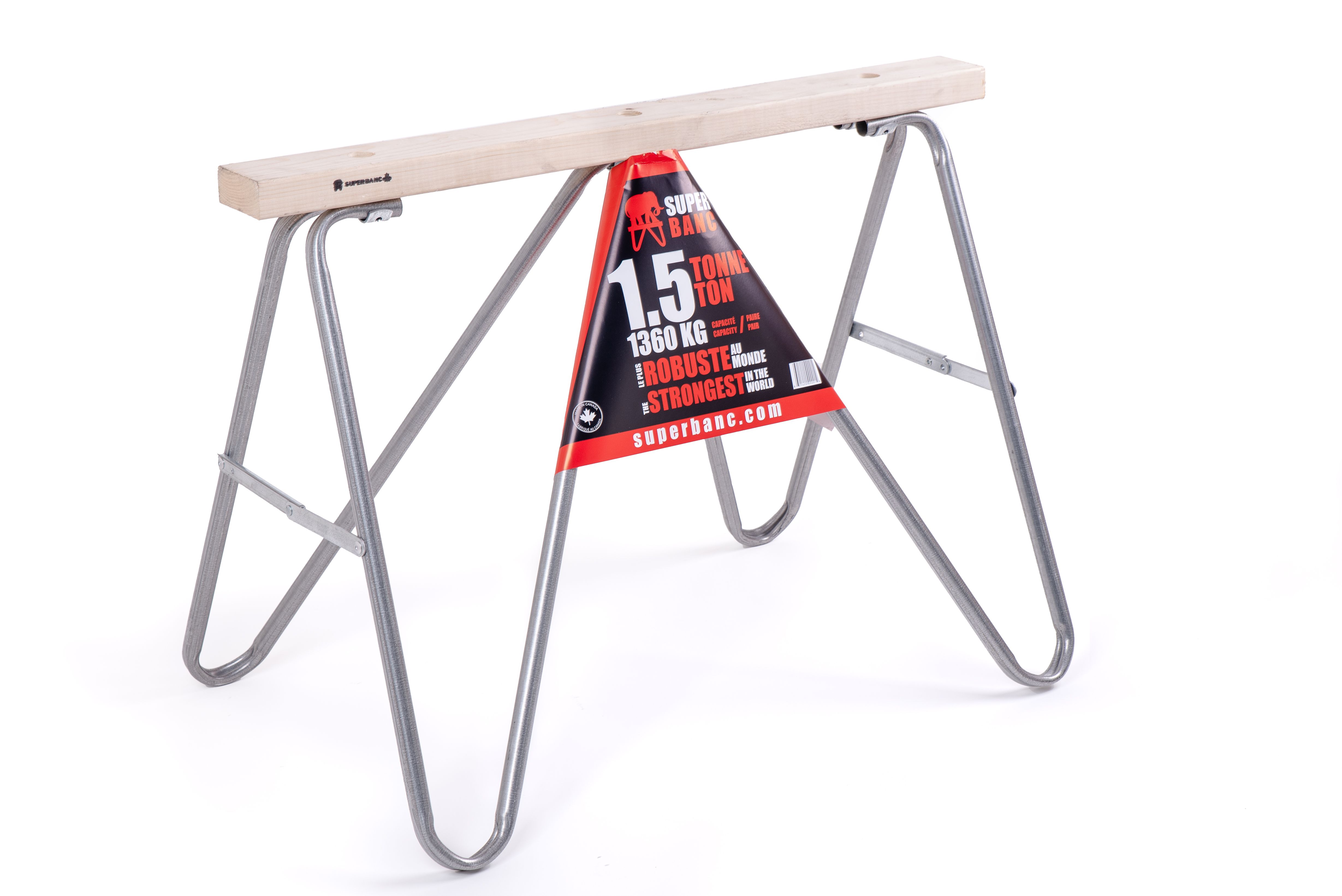 Super Bench 26-inch folding sawhorse with a wood top